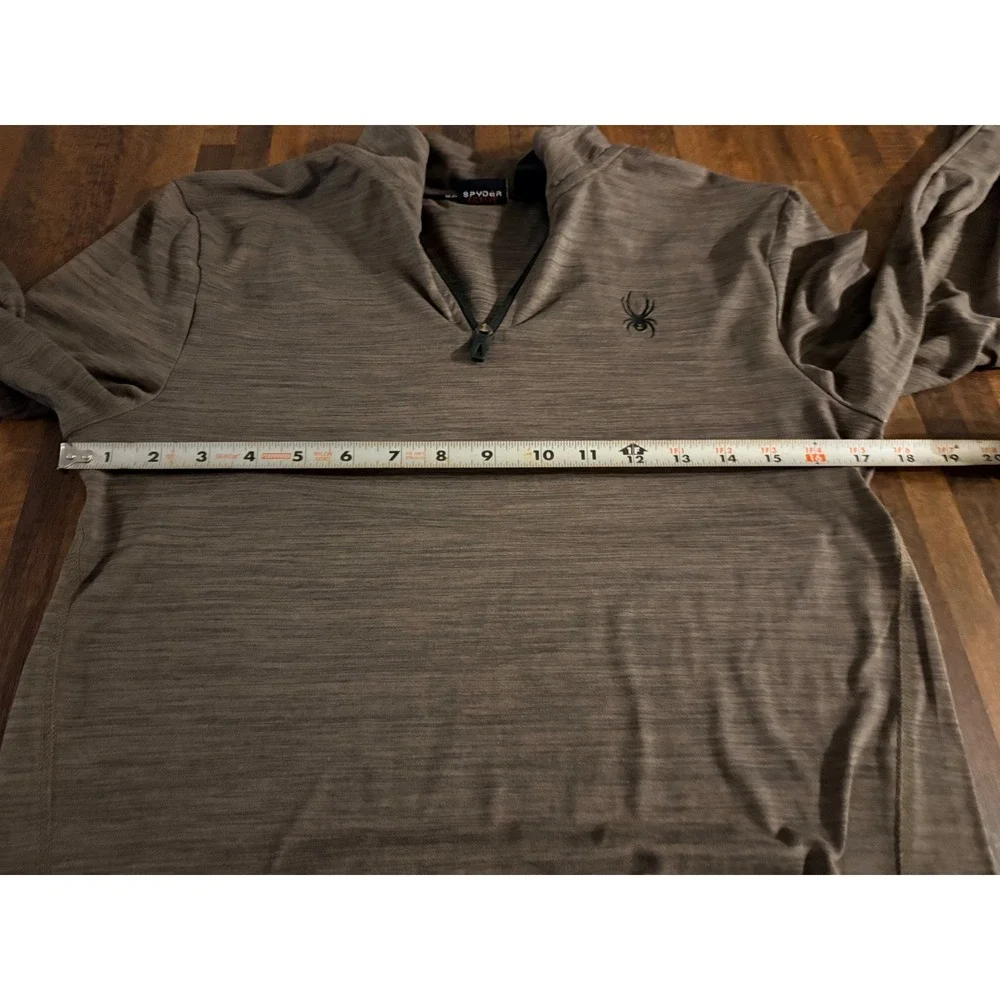 Spyder‎ Active Men's 1/4 Zip Long Sleeve Shirt Gray Medium SPM834